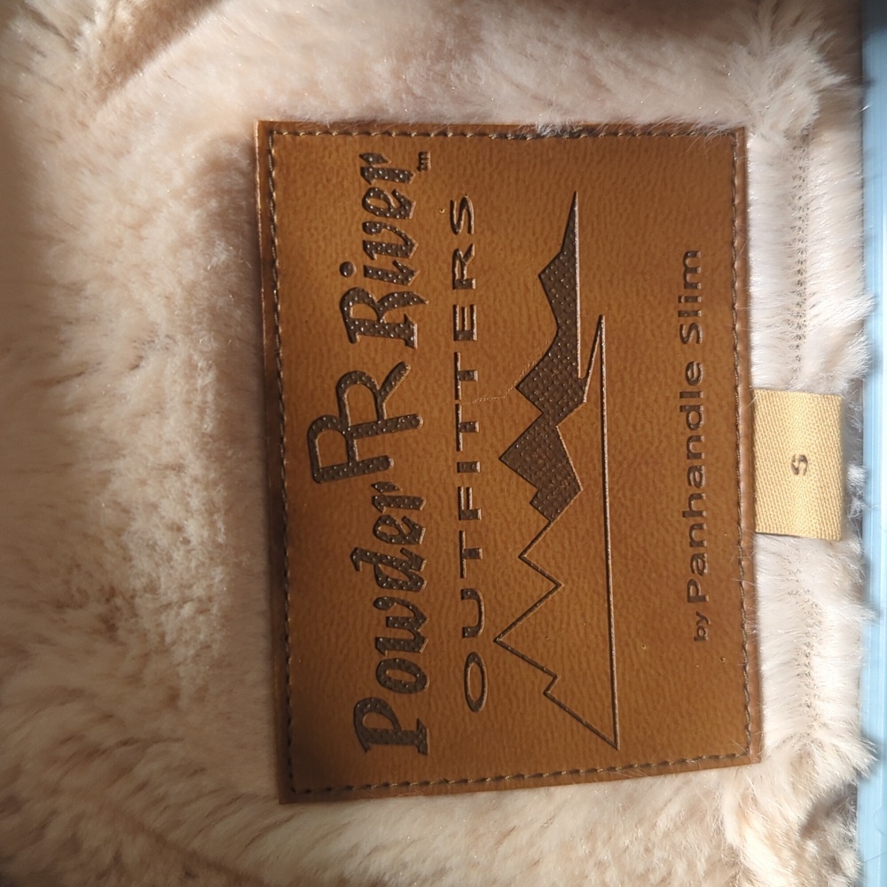 Powder River Outfitters PanhandleSlimGirls Sz S Olive Faux Fur Lined Hooded Vest - Picture 4 of 9